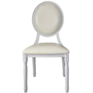 Chaise médaillon blanche pour décoration de réception et cérémonie