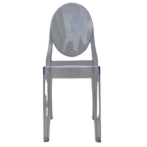 Chaise Victoria transparente en location pour mobilier événementiel