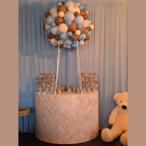 Buffet demi cercle en bois pour réception et location mobilier pour évènement